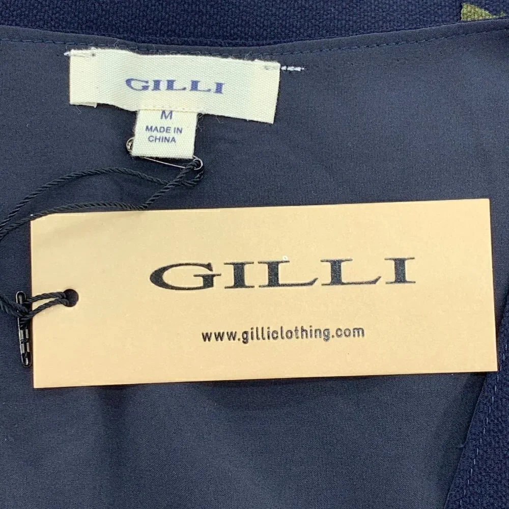 Gilli Navy Blue w/ Details V-Neck Lined Dress - Picture 5 of 8